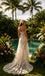 Sexy Lace Spaghetti Straps V-Neck Mermaid Floor Length Wedding Dresses, WD0376