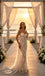 Sexy Lace Spaghetti Straps V-Neck Mermaid Floor Length Wedding Dresses, WD0376