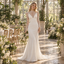 Chic High Neck Long Lace Sleeves Mermaid Satin Wedding Gown, WD0410