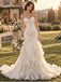 Luxurious Sweetheart Ruched Ruffled Chiffon Mermaid Wedding Dress, WD0411