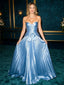 Stunning Sweetheart Bowknot Pleats A-Line Satin Long Prom Party Dress,PDS118529