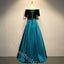 Elegant Off Shoulder 1/4 sleeves A-line Floor Length Long Prom Dress,PDS11572
