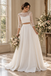Boho Lace 3/4 Sleeve Two Piece Chiffon A-Line Wedding Dress, WD0412