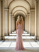 Dusty Pink Floral Lace Spaghetti Strap Mermaid Floor Length Prom Dress,PDS118553
