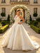 Sparkly V-Neck Sleeveless Lace Appliques Organza A-Line Floor Length Wedding Dresses, WD0394