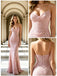 Dusty Pink Floral Lace Spaghetti Strap Mermaid Floor Length Prom Dress,PDS118553