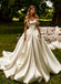 Lovely Spaghetti Straps Sleeveless Satin A-Line Floor Length Wedding Dresses, WD0373