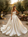 Lovely Spaghetti Straps Sleeveless Satin A-Line Floor Length Wedding Dresses, WD0373