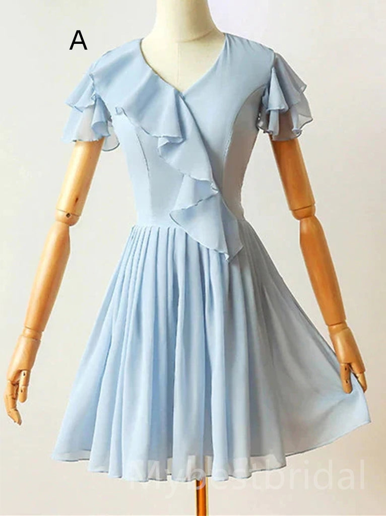 Mismatched Elegant Sleeveless A-line Short Mini Homecoming Dress,  HDS0099