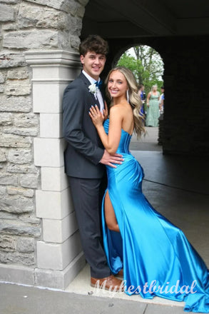 Sexy Sweetheart Sleeveless Side Slit Mermaid  Long Prom Dress,PDS11735