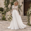 Exquisite High Collar Beaded Lace Long Sleeve Chiffon Wedding Dress, WD0414