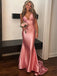 Cute V-Neck Ruched Sleeveless Mermaid Long Prom Party Dress,PDS11768