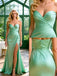 Sexy Sweetheart Pleats Satin Side Slit Mermaid Long Prom Party Dress,PDS11842