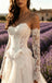 Luxury V-Neck Strapless Lace A-Line Floor Length Wedding Dresses, WD0374