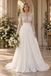 Exquisite High Collar Beaded Lace Long Sleeve Chiffon Wedding Dress, WD0414