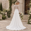 Exquisite High Collar Beaded Lace Long Sleeve Chiffon Wedding Dress, WD0414