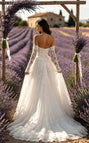 Luxury V-Neck Strapless Lace A-Line Floor Length Wedding Dresses, WD0374