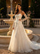 Luxury V-Neck Strapless Lace A-Line Floor Length Wedding Dresses, WD0374