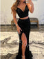 Sexy Spaghetti straps V-neck Side slit Mermaid Long Prom Dress,PDS1106