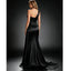 Black Soft Satin One Shoulder Pleated Floor Length Mermaid Bridesmaid Dresses, BDS0403