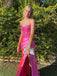 Cute Spaghetti Straps V-Neck Lace Top Mermaid Long Prom Party Dress,PDS11757