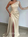 Elegant One Shoulder Sleeveless Mermaid  Floor Length Prom Dress,PDS11658