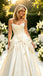 Vintage Strapless Sleeveles Ruffles Satin A-line Floor Length Wedding Dresses, WD0361