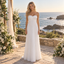 Elegant Strapless Sweetheart Pleated Chiffon Floor Length Beach Wedding Dress, WD0397