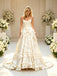 Vintage Strapless Sleeveles Ruffles Satin A-line Floor Length Wedding Dresses, WD0361