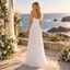 Elegant Strapless Sweetheart Pleated Chiffon Floor Length Beach Wedding Dress, WD0397