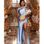Mismatched One Shoulder Side Slit Sleeveless Mermaid Bridesmaid  Dressess, BDS0385