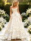 Vintage Strapless Sleeveles Ruffles Satin A-line Floor Length Wedding Dresses, WD0361
