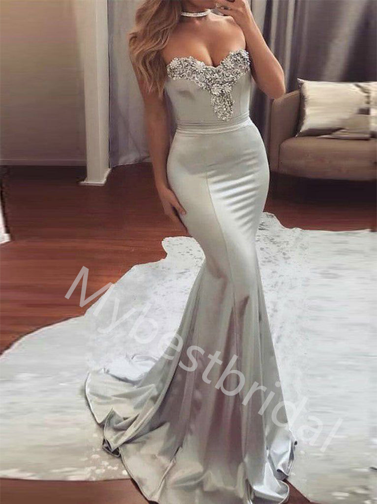 Sexy Sweetheart Sleeveless Mermaid Long Prom Dress,PDS1123