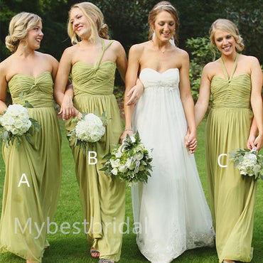 Mismatched Elegant Sweetheart Simple Long A-line Bridesmaid Dressess, BDS0297