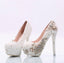 Women's Wedding Shoes Decorative Heel Wedding Heels Bridal Shoes With Beading WS0019