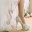 Women's Wedding Shoes Decorative Heel Wedding Heels Bridal Shoes With Beading WS0020