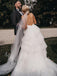 Elegant Spaghetti Straps Sleeveless Ruffle A-line Wedding Dresses, WDY0350