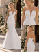 Breathtaking Strapless Notched Textured Lace Mermaid Wedding Dress, WD0417