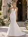 Breathtaking Strapless Notched Textured Lace Mermaid Wedding Dress, WD0417