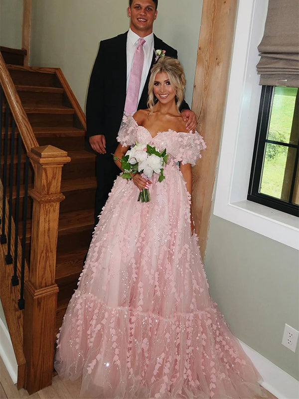 Pretty Sweetheart Off Shoulder Sleeveless A-Line Long Prom Party Dress,PDS11815
