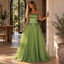 Glam Satin Tulle Strapless Bow A-Line Formal Prom Dress,PDS118660