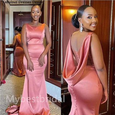 Elegant Strapless Sleeveless Mermaid Bridesmaid Dressess, BDS0322