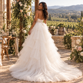 Captivating Sweetheart Lace Appliqued Tulle Overskirt Mermaid Wedding Dress WD0420