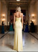 Light Yellow Strapless Sleeveless Satin Mermaid Long Prom Party Dress,PDS118478