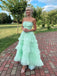 Elegant Strapless Sleeveless Ruffle A-line Floor Length Prom Dress,PDS11587