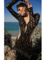 Sexy Deep V-neck Long sleeves Mermaid Long Floor Length Prom Dress,PDS11458