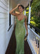Sparkly Jewel Spaghetti Straps Sleeveless Mermaid Long Prom Party Dress,PDS11767
