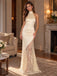 Champagne Satin Halter Neck Lace Asymmetrical Long Bridesmaid Dress,PDS118803