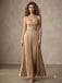 Chic Pleated Chiffon Strapless Lace Corset Long Formal Party Dress,PDS118733