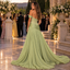 Sparkly Beaded Chiffon Off Shoulder Flowy A-Line Evening Dress,PDS118663